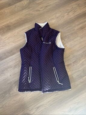 Free Country Women's Quilted Vest in Dark Purple with Cream Lining